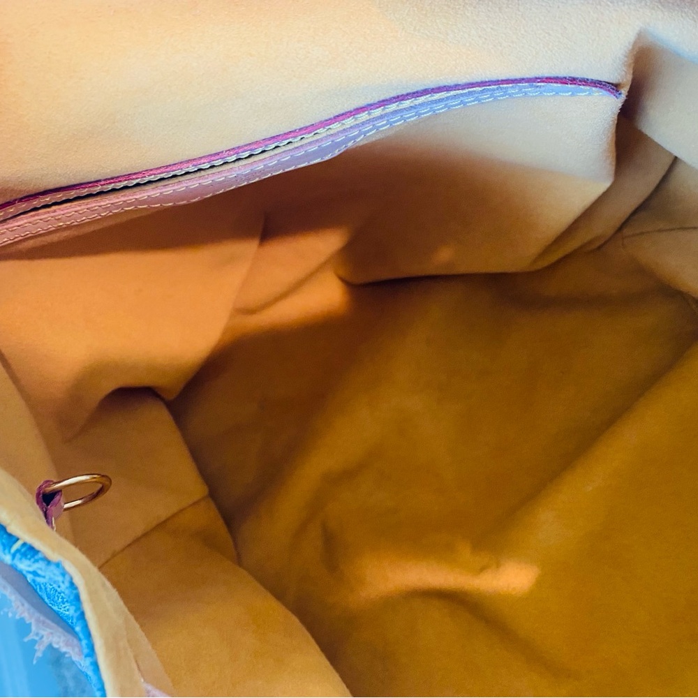 Louis Vuitton Denim Monogram Backpack with Tan Leather Accents - Picture 13 of 15